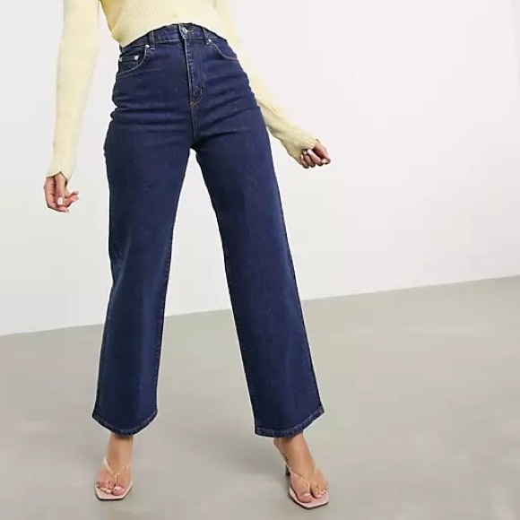 ASOS Design high rise wide leg Jean in vintage indigo 💫 slight stretch 🧿 - Picture 3 of 13